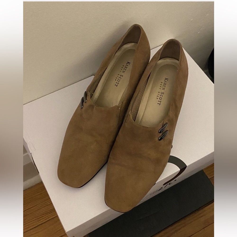 Karen Scott Riley Soft taupe Suede Academia Career Block Heel
Loafers women sz10 - Picture 3 of 12